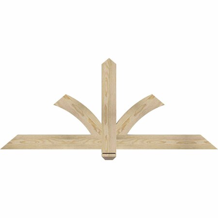 Ekena Millwork Redmond Rough Sawn Timber Gable Bracket, Douglas Fir, 60"W x 25"H x 2"D x 4"F, 10/12 Pitch GBW060X25X0204RED00RDF